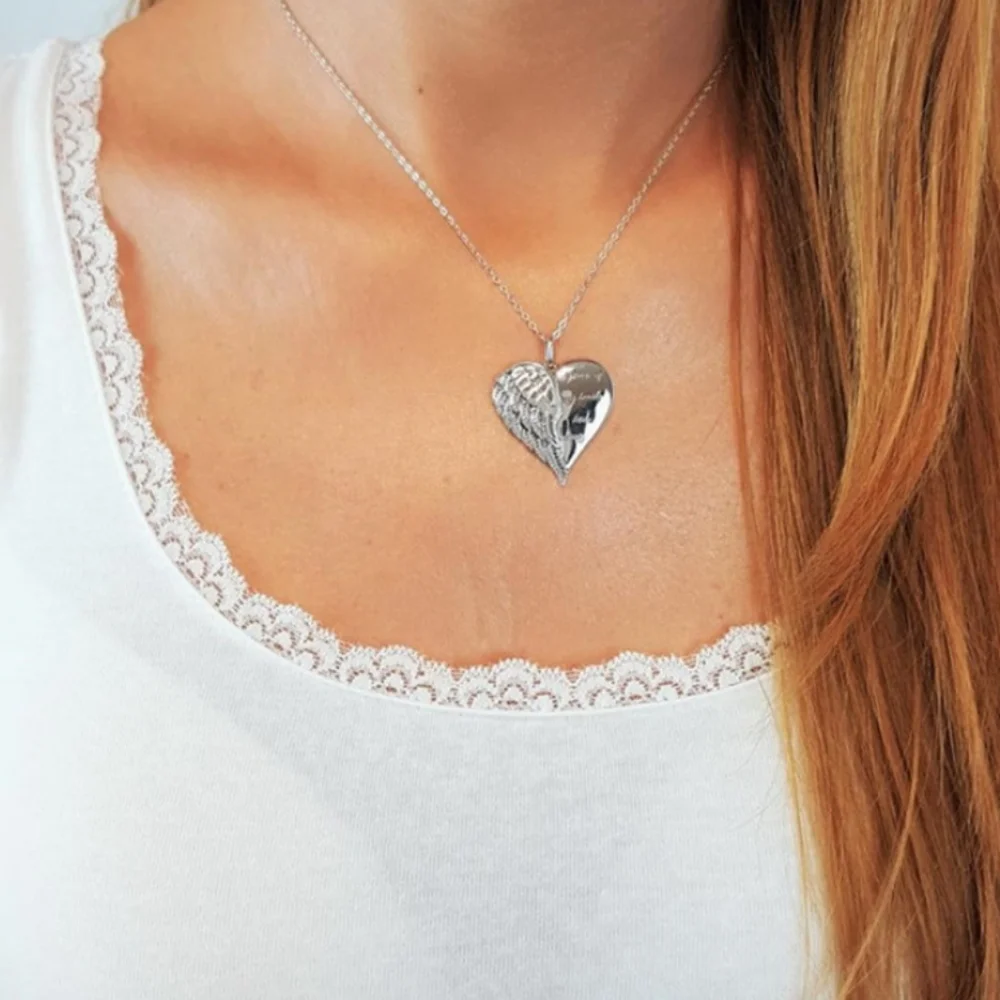 Angel Wings Heart Necklace - Picture 2 of 3
